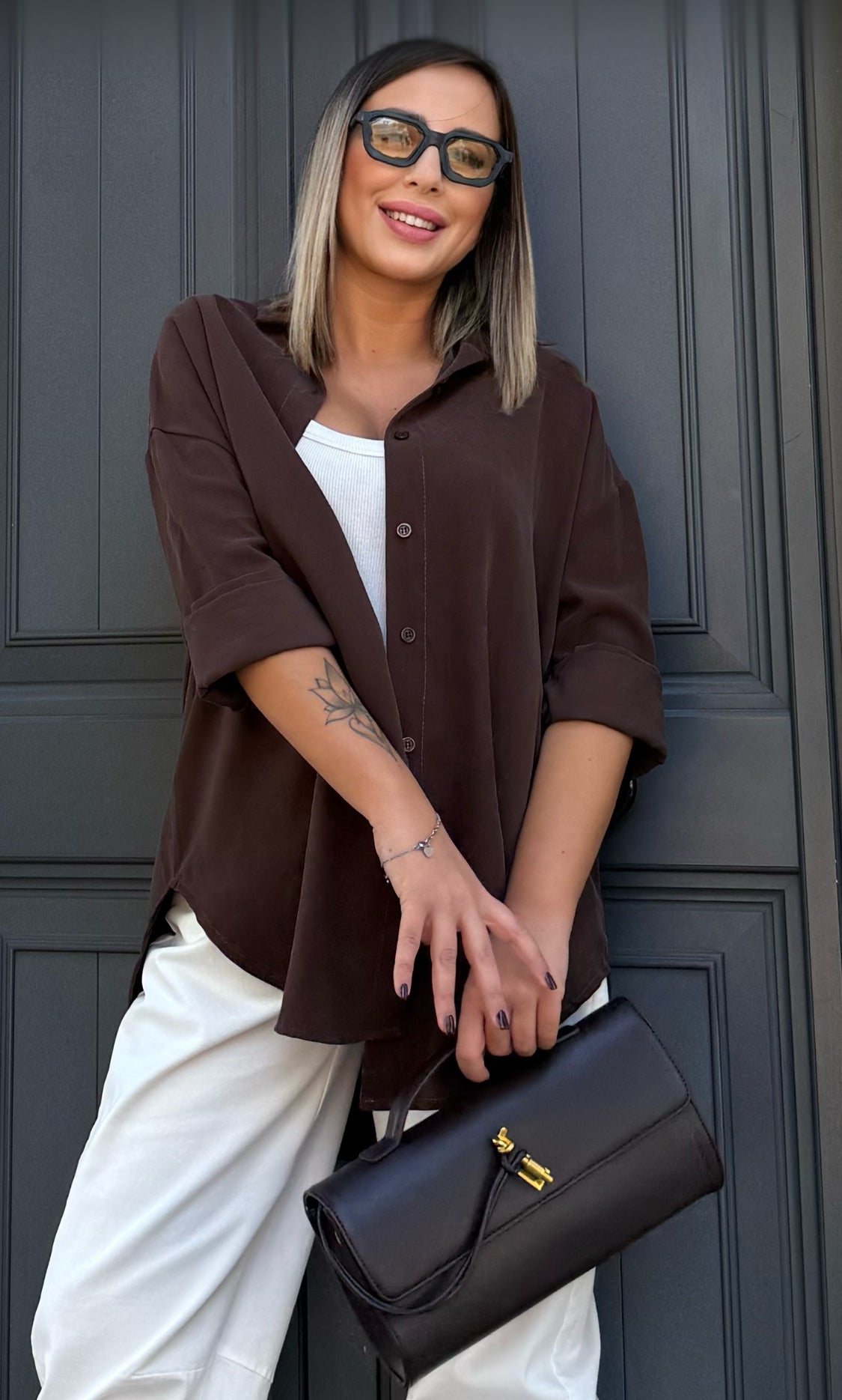 Camicia Oversize Cioccolato