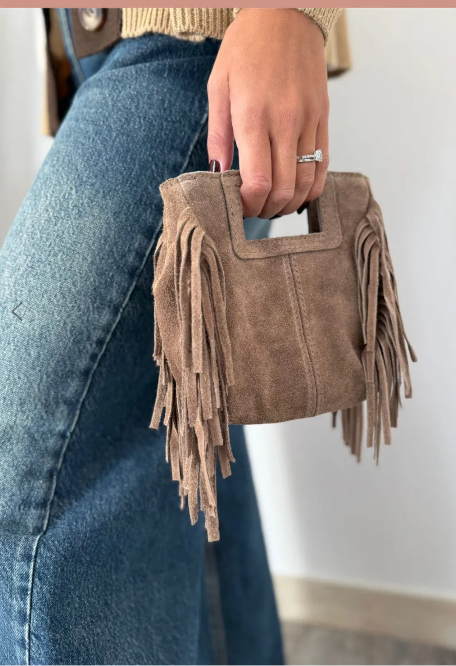 Mini Bag frange nocciola