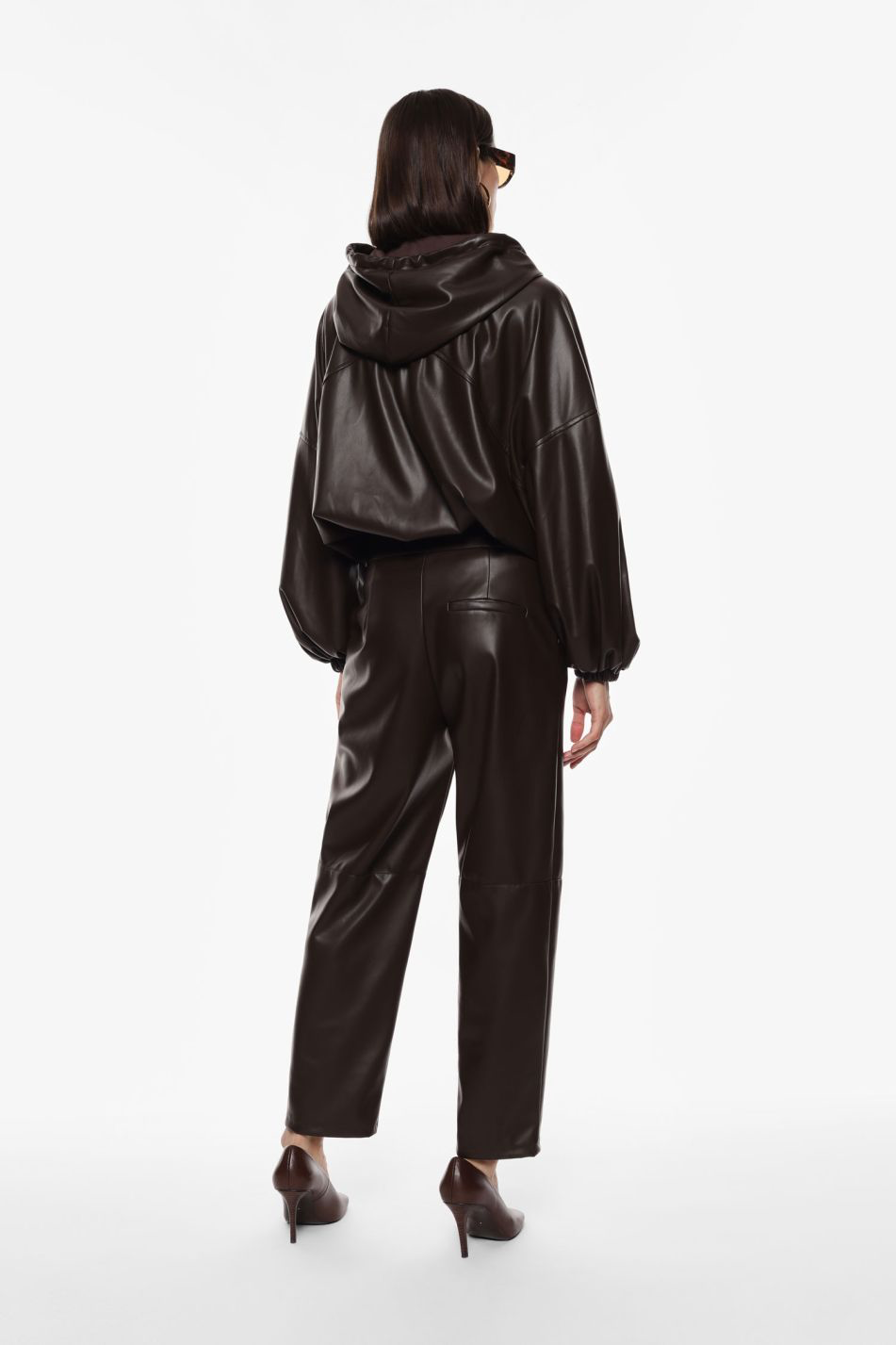 PANTALONI IMPERIAL IN SIMILPELLE A VITA MEDIA