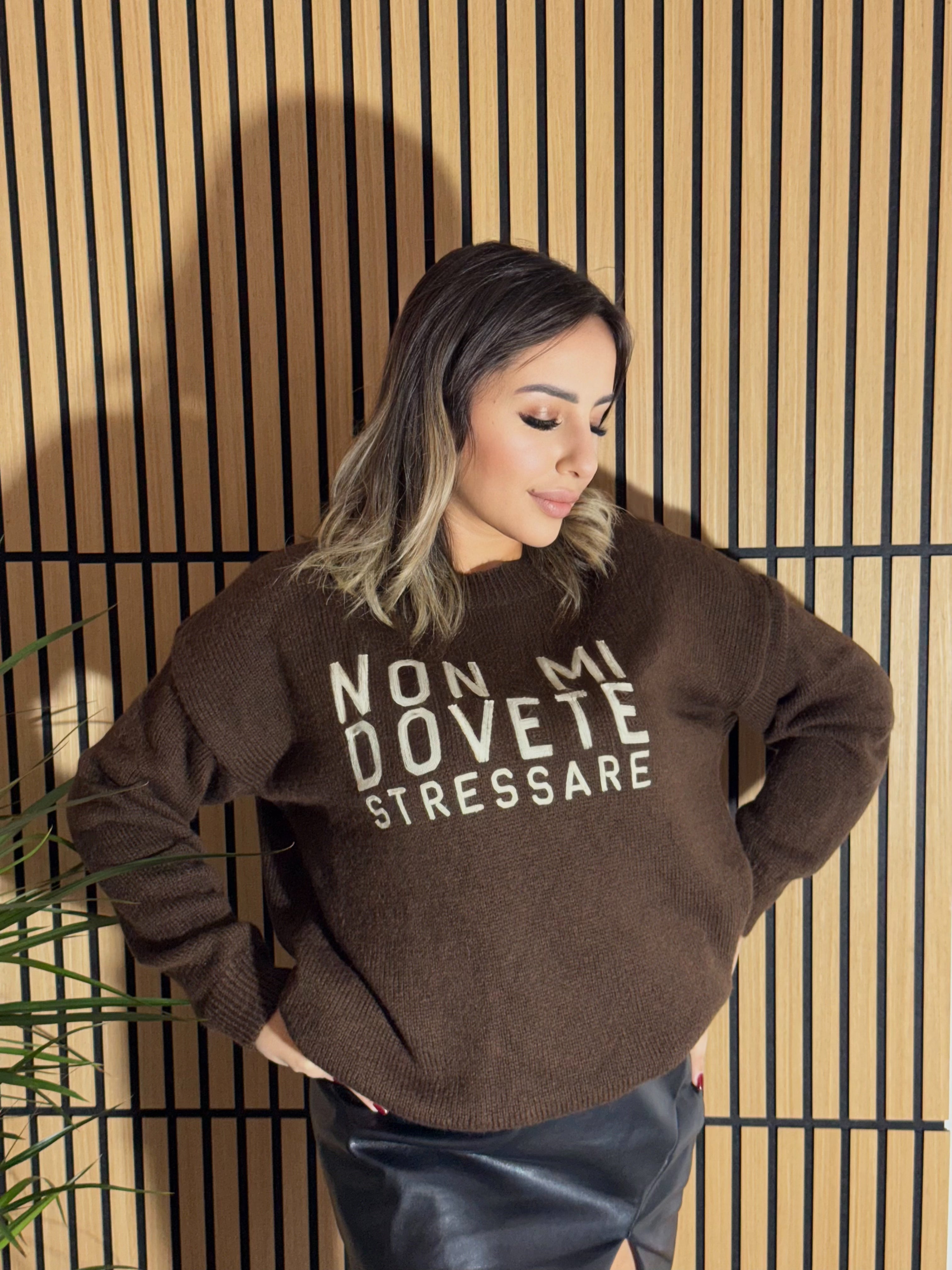 Pullover non mi dovete stressare cioccolato